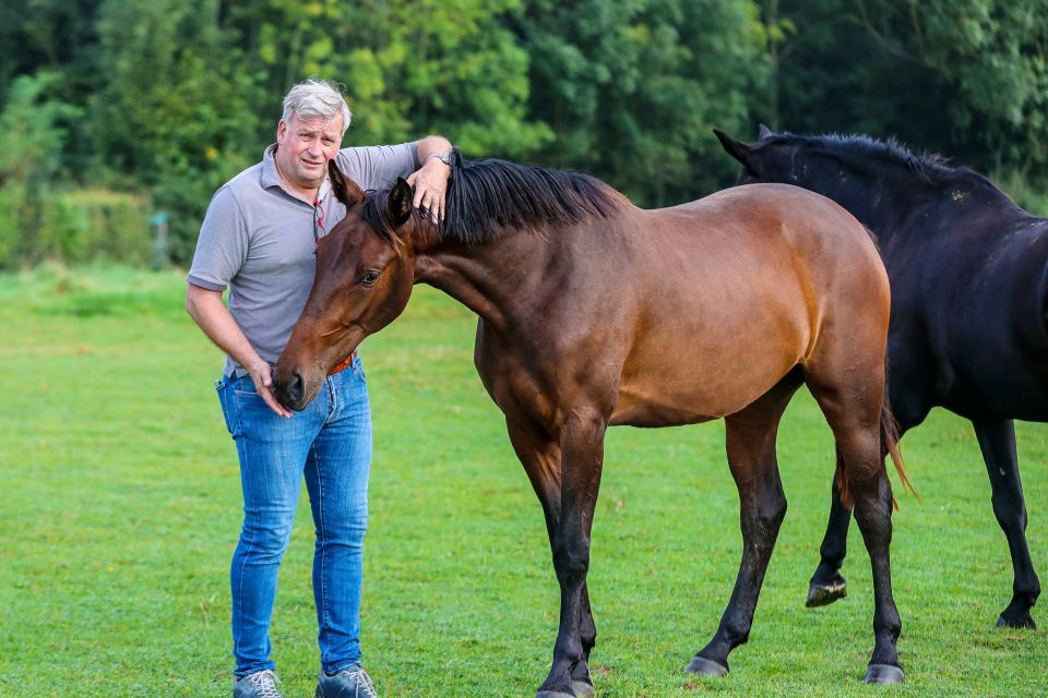 Ben geniet van zijn paarden. Ben geniet van zijn paarden.